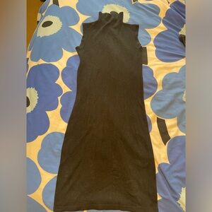 Knit black turtleneck bodycon